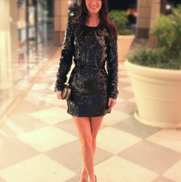 Rachel Zoe "Selita" Black Sequin Dress - Picture 8 of 8